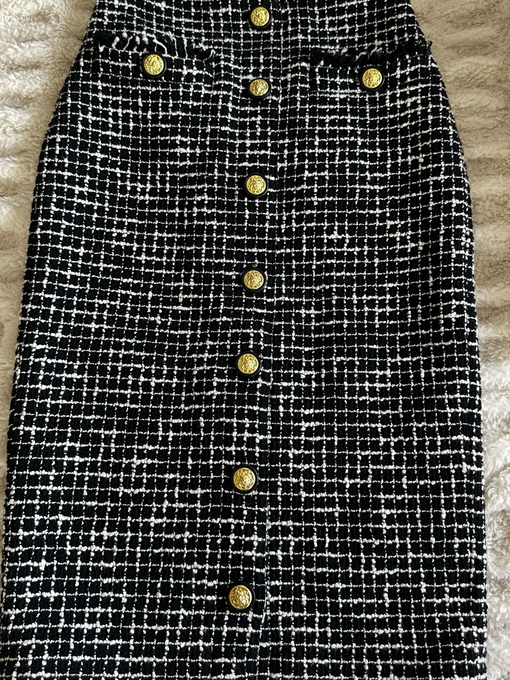 L'AGENCE Tai Midi Skirt Midnight Multi Tweed